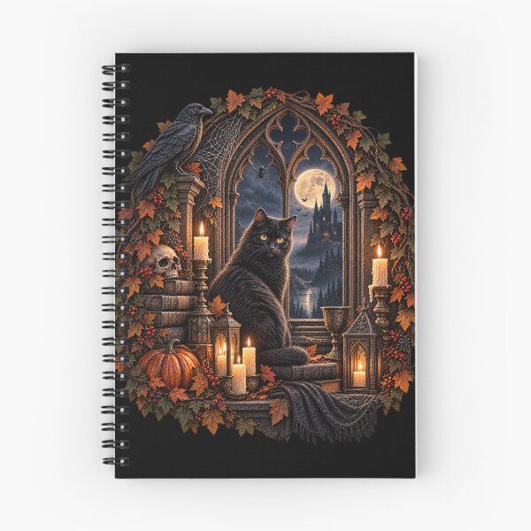 Item preview, The Cat at the Gothic Window – Gothic Halloween Design designed and sold by Scarlett-Goods.
