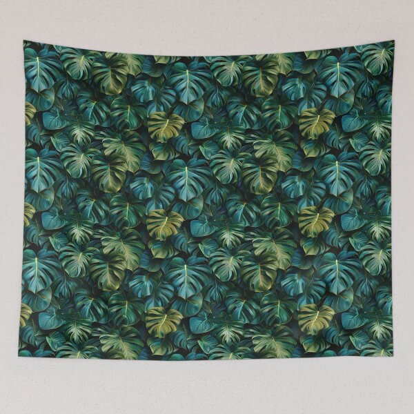 Item preview, Lush Green Monstera Tropical Leaves Botanical Pattern designed and sold by NTGUILTY.