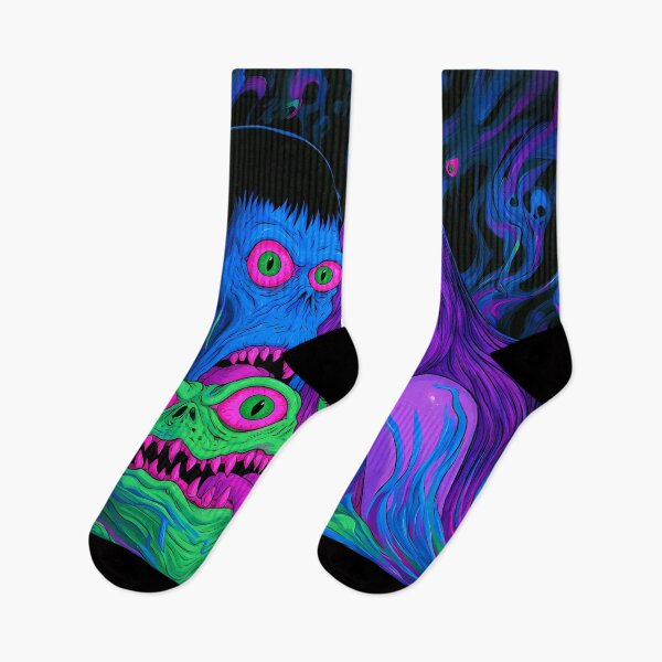 Artikelvorschau, Psychedelische Neon-Kunst: Schmelzende Horrormonster entworfen und verkauft von Lunat1kk.