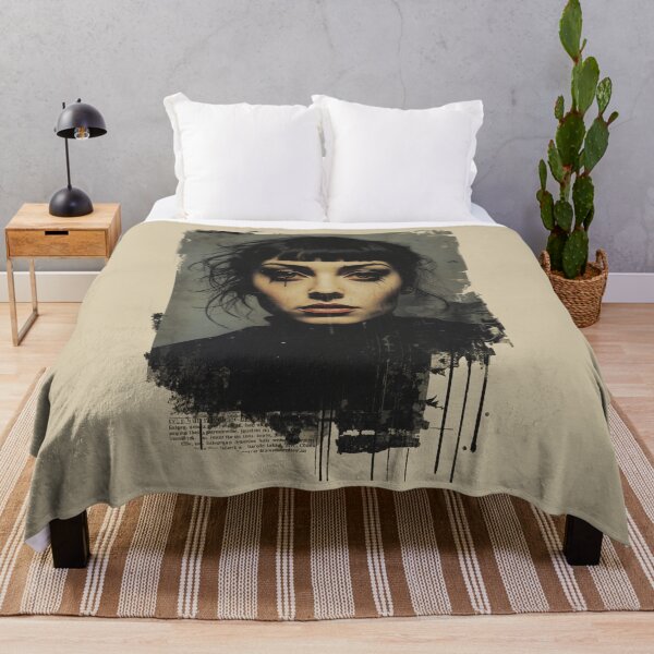 Item preview, Goth Girl Newspaper Collage Portrait - Grunge Dark Academia Art designed and sold by ERODED SELF.