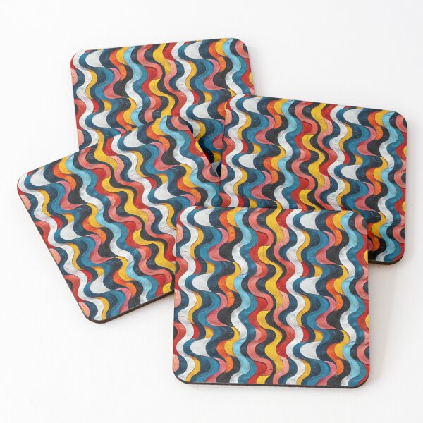 Item preview, Colorful Wavy Vertical Stripes Textured Retro Pattern designed and sold by NTGUILTY.