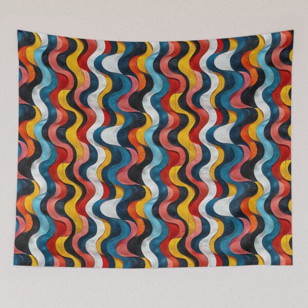 Item preview, Colorful Wavy Vertical Stripes Textured Retro Pattern designed and sold by NTGUILTY.