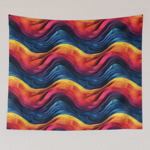 Item preview, Vibrant Wavy Stripes Layered Rainbow Gradient Pattern designed and sold by NTGUILTY.