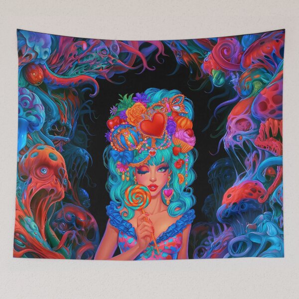Item preview, Psychedelic Kawaii Candy Girl Eldritch Monsters Art designed and sold by Lunat1kk.