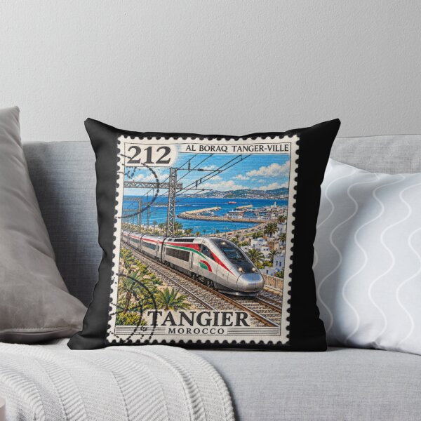 Item preview, Vintage Tangier Morocco Travel Stamp Train Art designed and sold by InPrintedWord.
