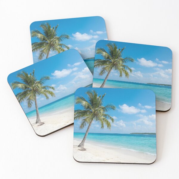 Item preview, Tropical beach with a palm tree and turquoise ocean designed and sold by homydesign.
