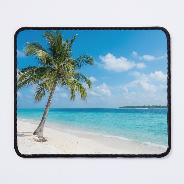 Item preview, Tropical beach with a palm tree and turquoise ocean designed and sold by homydesign.