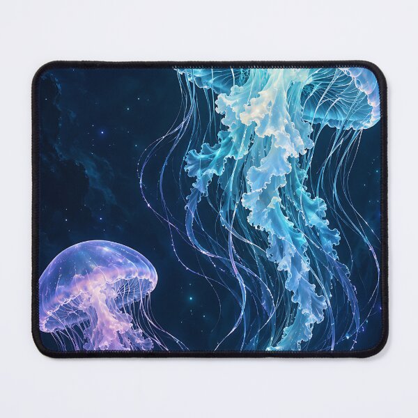 Item preview, Moonlit Jellyfish in a Midnight Ocean designed and sold by H.M. Bright Design.