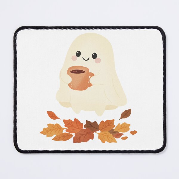 Item preview, Cozy Ghost with Coffee Illustration designed and sold by DinaArtStudio.