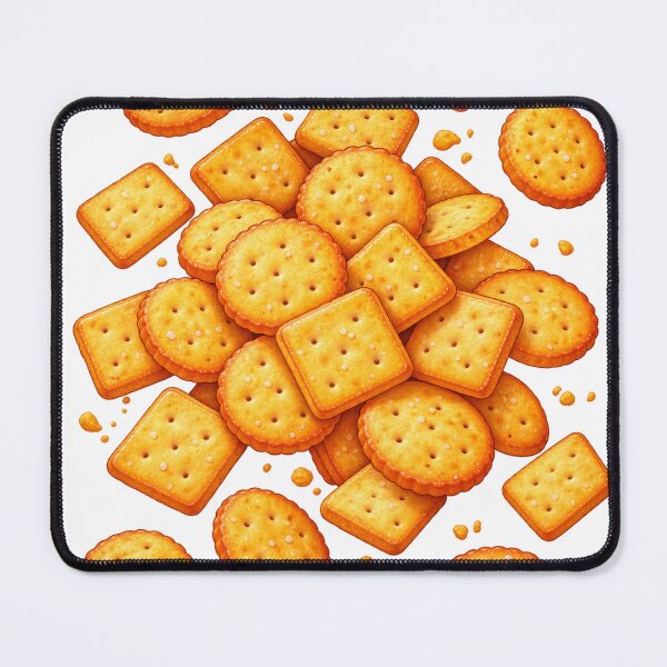 Item preview, Cheese Crackers Golden Crunchy Snack Illustration designed and sold by Benyacine.