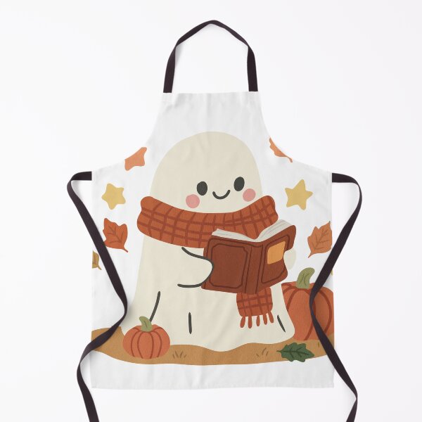 Item preview, Autumn Ghost Bookworm Illustration designed and sold by DinaArtStudio.