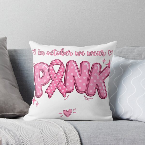 Item preview, Pink Out Puffy Balloon Letters Awareness Ribbon designed and sold by Makelya.