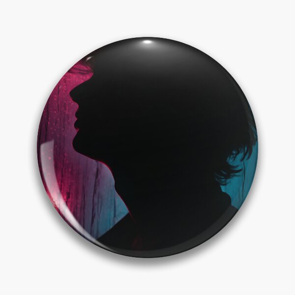 Item preview, A person's silhouette is framed against a background of vertical pink and blue abstract light streaks designed and sold by homydesign.