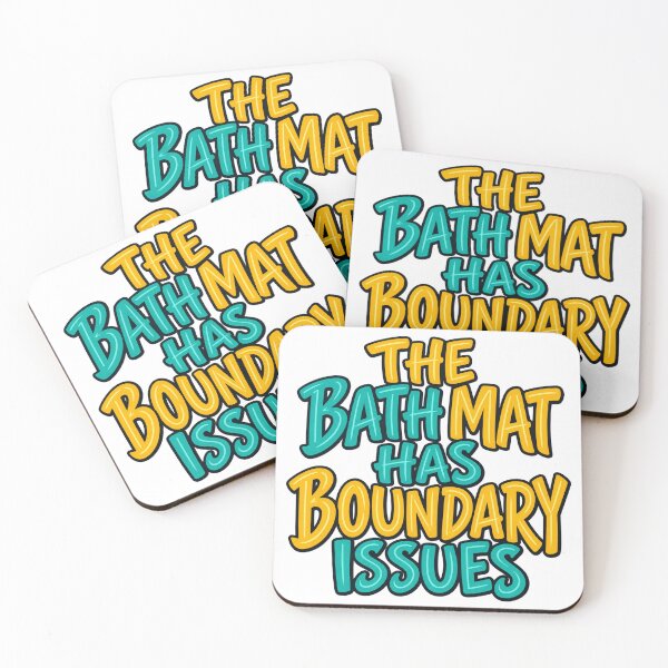 Aperçu de l'œuvre Bath Mat Boundary Issues Funny Bold Typography créée et vendue par Bikivuno.