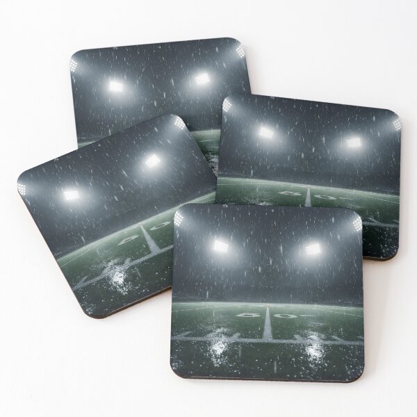 Item preview, Empty Football Stadium Under Heavy Rain at Night designed and sold by homydesign.