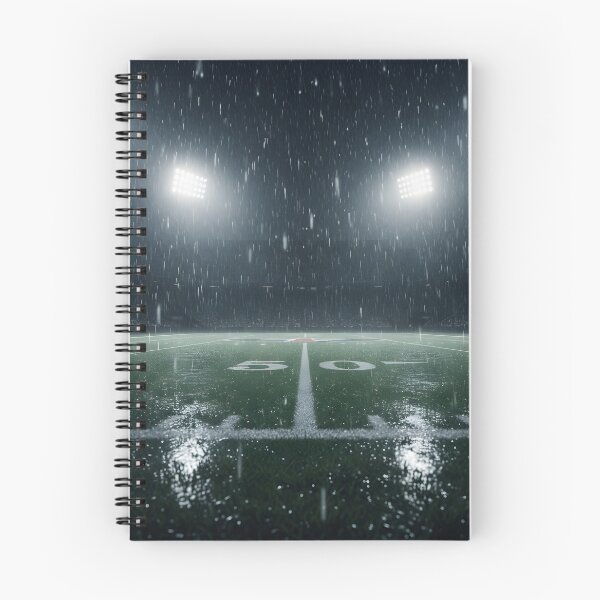 Item preview, Empty Football Stadium Under Heavy Rain at Night designed and sold by homydesign.