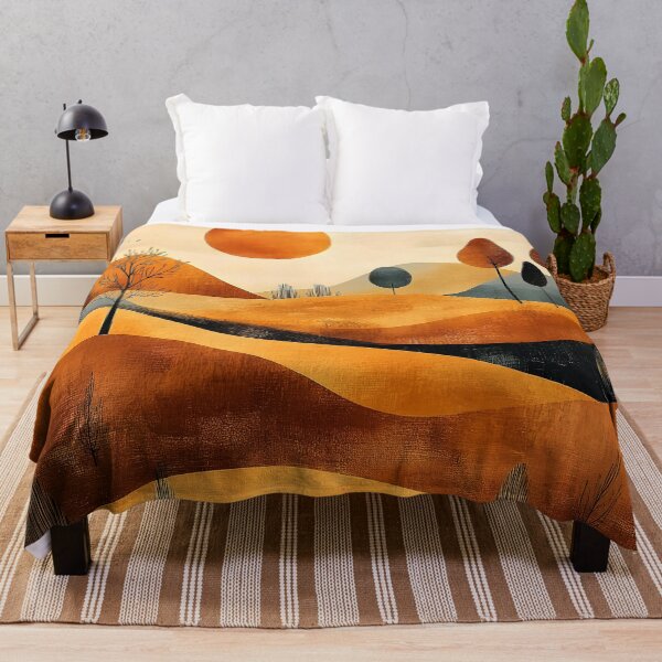 Artikelvorschau, Boho-Design: Goldene Farbtöne bei Sonnenuntergang über sanften Hügeln entworfen und verkauft von DEC02.
