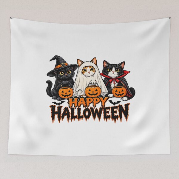 Item preview, Cute Cat Halloween, Trick or Treat, Spooky Kitten, Funny Halloween for Cat Lovers, Gift for Cat Mom, Fall Cats designed and sold by luckysolo.