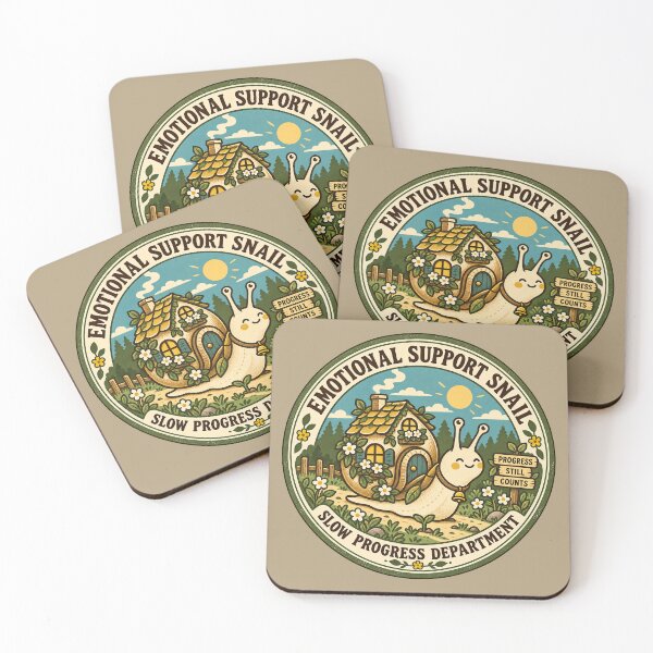 Item preview, Emotional Support Snail – Slow Progress Cottagecore Badge designed and sold by  MAD's Recreation Studio.