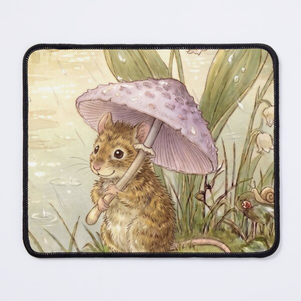 Item preview, Cute Mouse with Mushroom Umbrella designed and sold by Merli7.