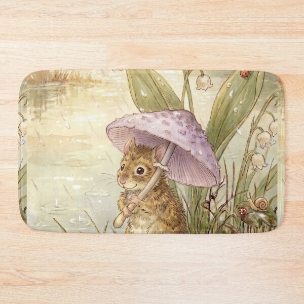 Item preview, Cute Mouse with Mushroom Umbrella designed and sold by Merli7.