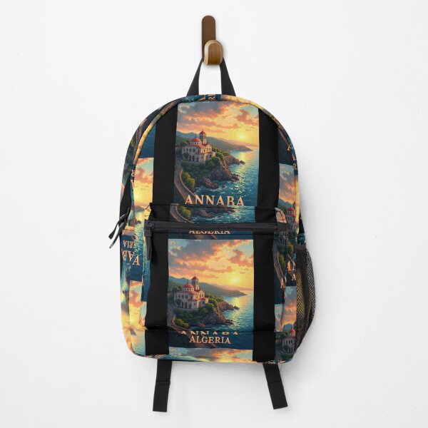Item preview, Annaba, Argelia – Atardecer costero e iglesia mediterránea designed and sold by anemiche.