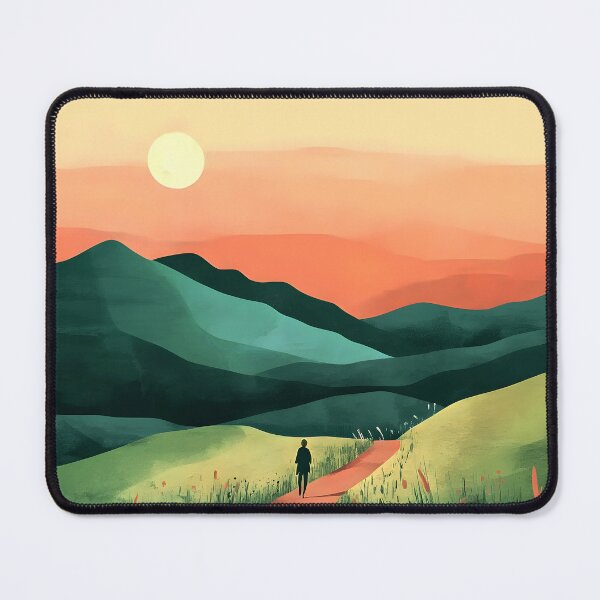 Item preview, Fantasy Boho Mountain Landscape Vibrant Morning Sunrise Hike designed and sold by DEC02.