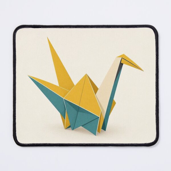 Item preview, Retro Mustard and Teal Origami Crane designed and sold by BlueBerry45.