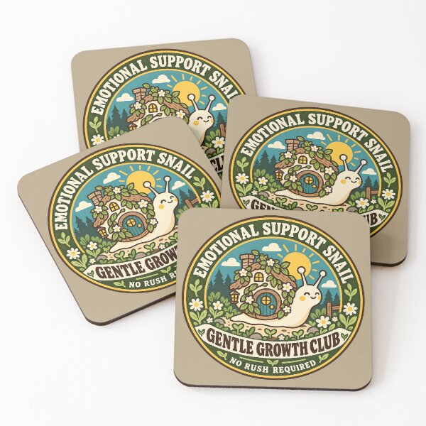 Item preview, Emotional Support Snail – Gentle Growth Club Cottagecore Badge designed and sold by  MAD's Recreation Studio.