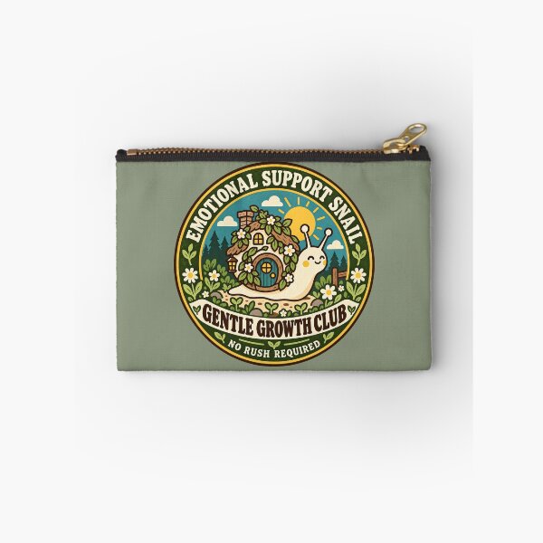 Item preview, Emotional Support Snail – Gentle Growth Club Cottagecore Badge designed and sold by  MAD's Recreation Studio.