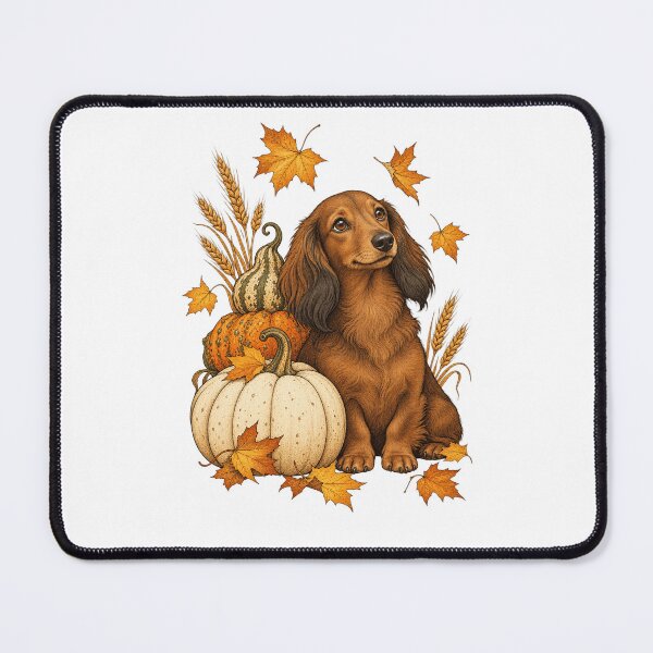 Item preview, Autumn Dachshund with Fall Pumpkins and Leaves designed and sold by justinhmorton.