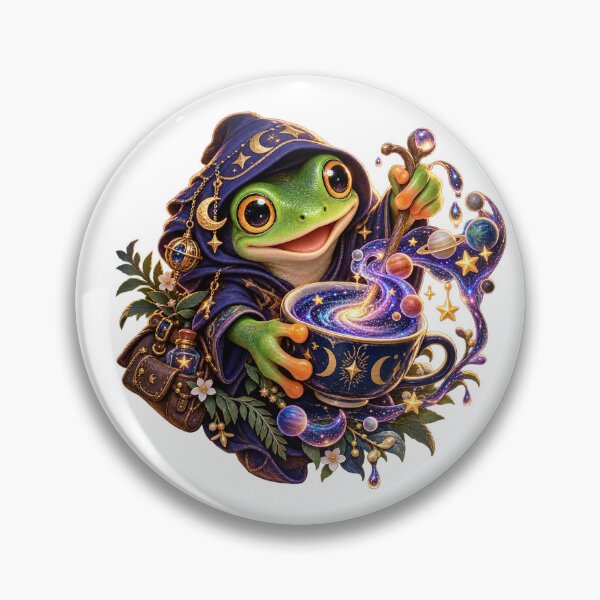 Item preview, Celestial Frog Alchemist Brewing a Pocket Galaxy designed and sold by RAX Mirth Studio.