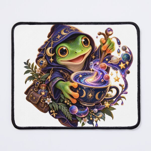 Item preview, Celestial Frog Alchemist Brewing a Pocket Galaxy designed and sold by RAX Mirth Studio.