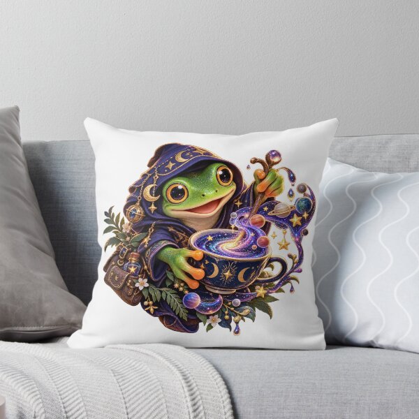 Item preview, Celestial Frog Alchemist Brewing a Pocket Galaxy designed and sold by RAX Mirth Studio.