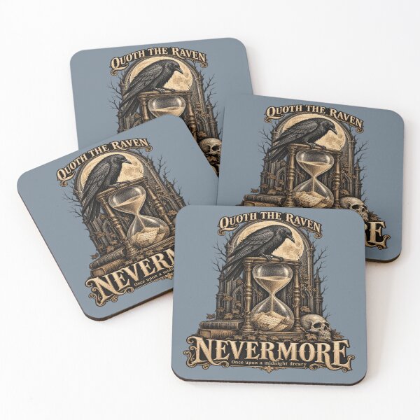 Item preview, Victorian Raven Hourglass Nevermore Gothic Engraving designed and sold by POD DYNASTY | Original Print On Demand T-Shirt Graphics.