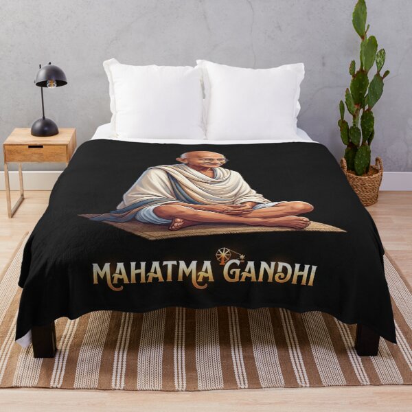 Artikelvorschau, Mahatma Gandhi – Porträt eines friedlichen Führers (Illustration) entworfen und verkauft von Owcomm.