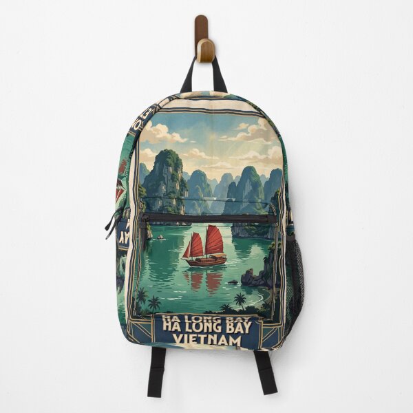 Item preview, Ha Long Bay Vietnam Vintage Travel – Emerald Waters Karst Islands Traditional Junk Boat designed and sold by Bomax121.