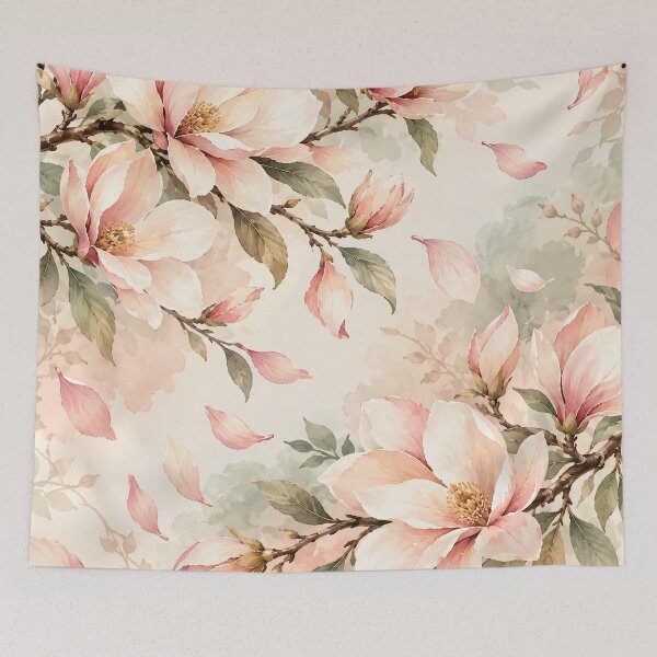 Artikelvorschau, Elegant Magnolia Blossom Watercolor Floral Pattern entworfen und verkauft von M. Mamdouh Artworks.
