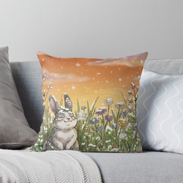Item preview, Cute Bunny in Snowy Wildflower Field designed and sold by Merli7.