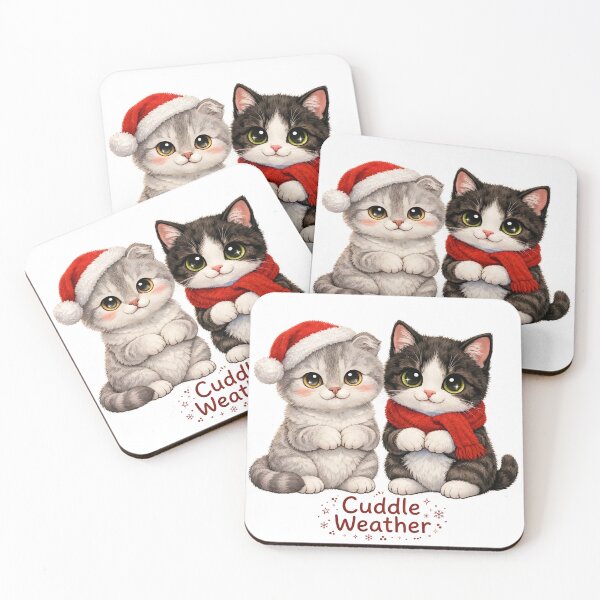 Item preview, Cuddle Weather Cute Christmas Cats Cozy designed and sold by Russtoon.
