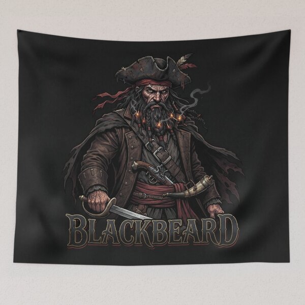 Aperçu de l'œuvre Portrait de Barbe Noire, le légendaire capitaine pirate créée et vendue par Owcomm.