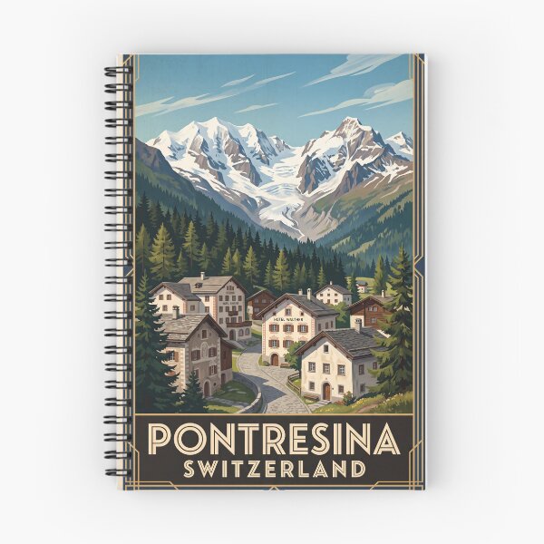 Item preview, Pontresina Switzerland Vintage Travel – Engadin Piz Bernina Val Roseg Alpine Village designed and sold by Bomax121.