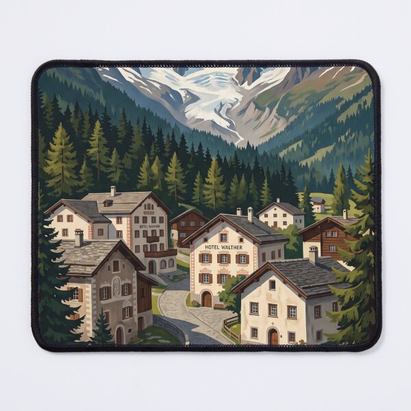 Item preview, Pontresina Switzerland Vintage Travel – Engadin Piz Bernina Val Roseg Alpine Village designed and sold by Bomax121.