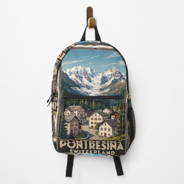 Item preview, Pontresina Switzerland Vintage Travel – Engadin Piz Bernina Val Roseg Alpine Village designed and sold by Bomax121.