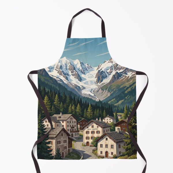 Item preview, Pontresina Switzerland Vintage Travel – Engadin Piz Bernina Val Roseg Alpine Village designed and sold by Bomax121.