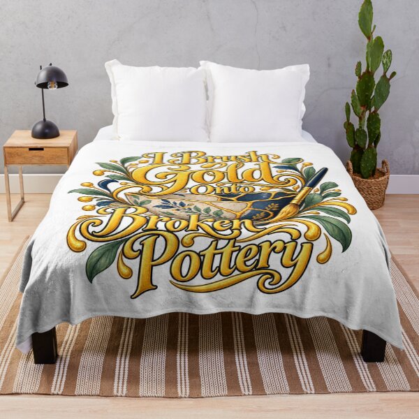 Artikelvorschau, Brush Gold Onto Broken Pottery Botanical Quote entworfen und verkauft von Bikivuno.