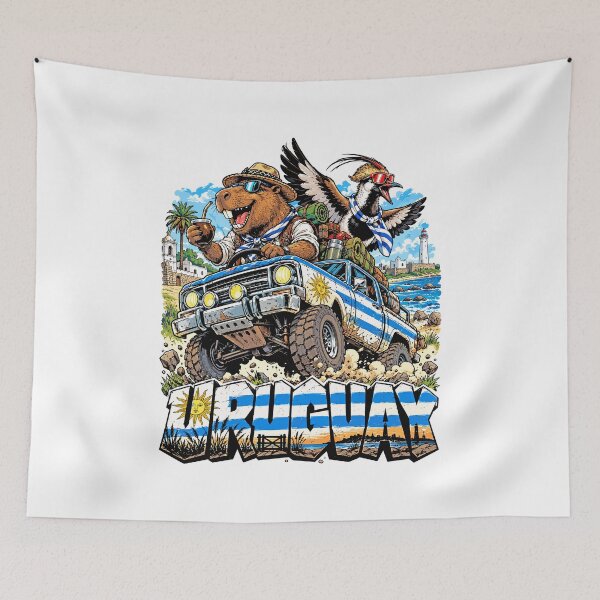 Item preview, Uruguayan Adventure with Capybara and Lapwing designed and sold by EdwinkOne.