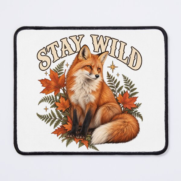 Item preview, Stay Wild Red Fox Autumn Design designed and sold by H.M. Bright Design.