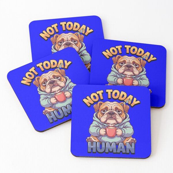 Artikelvorschau, Cartoon-Hundemaskottchen Bulldogge Nicht heute Menschliches Kunstdesign entworfen und verkauft von fantasticdesign.