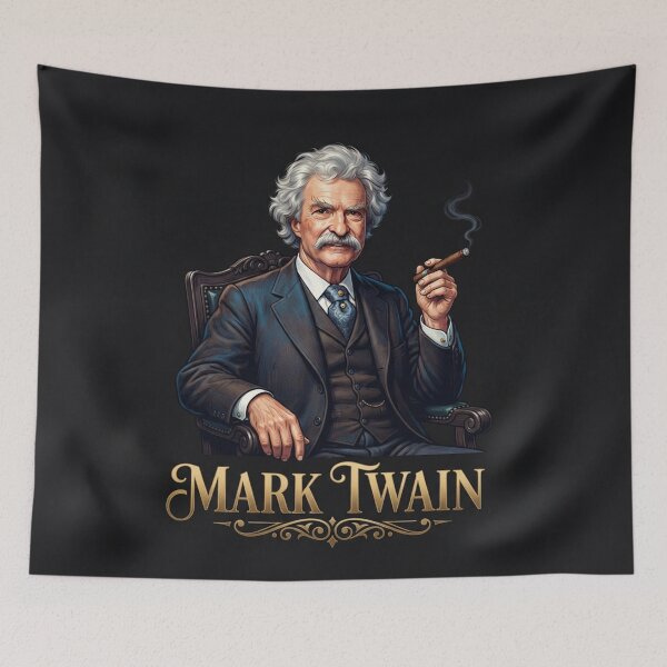 Item preview, Mark Twain Portrait Smoking A Cigar Illustration designed and sold by Owcomm.
